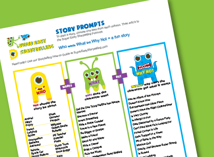 Story telling and story writing prompts for kids