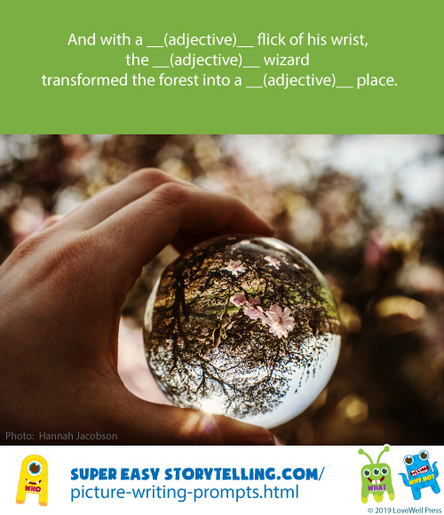 Picture story writing prompt about a wizard